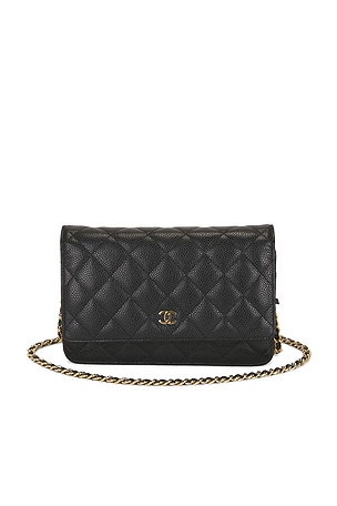 Chanel Caviar Classic Wallet On Chain in Black