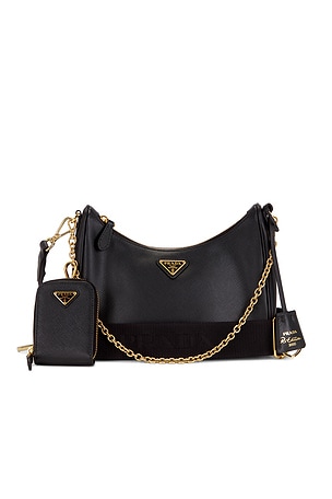 Prada Saffiano Re-Edition 2005 Shoulder Bag in Black