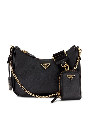 Prada Saffiano Re-Edition 2005 Shoulder Bag in Black