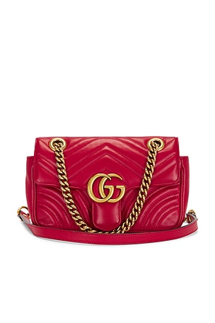 Gucci Mini GG Marmont Shoulder Bag in Red