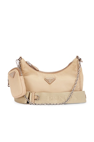 Prada Re-Edition 2005 Re-Nylon Shoulder Bag in Beige