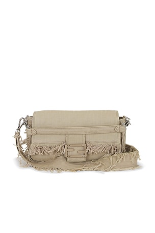 Fendi Zucca Fringe Baguette Shoulder Bag in Rose