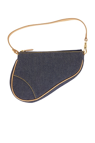 Dior Denim Pochette Saddle Bag in Blue