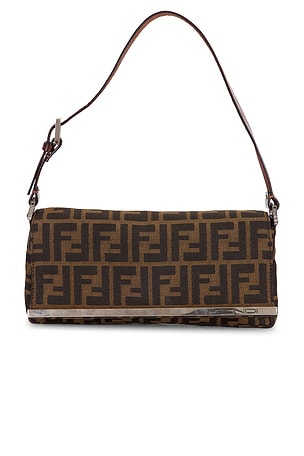 Fendi Zucca Shoulder Bag in Brown