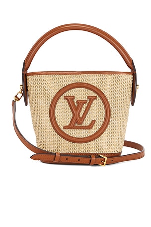 Louis Vuitton Raffia Petite Bucket NM Bag in Brown