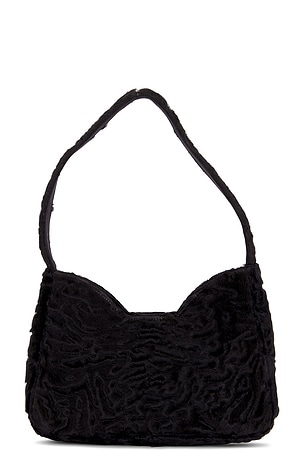 Prada Astrakhan Fur Shoulder Bag in Black