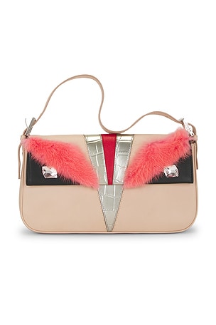 Fendi Monster Baguette Shoulder Bag in Pink