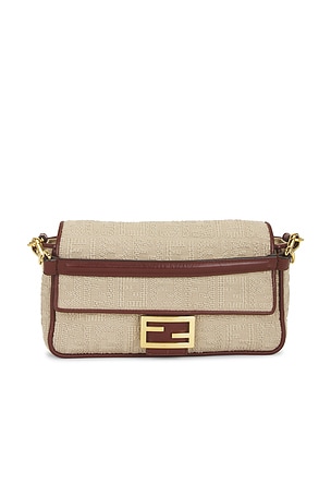 Fendi Zucca Baguette Shoulder Bag in Neutral