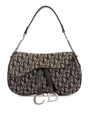 Dior Trotter Oblique Double Saddle Bag in Blue