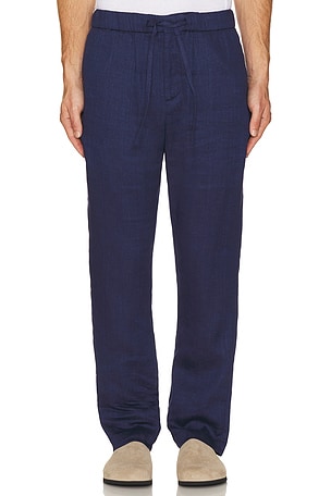 Frescobol Carioca Oscar Linen Chino Pant in Blue