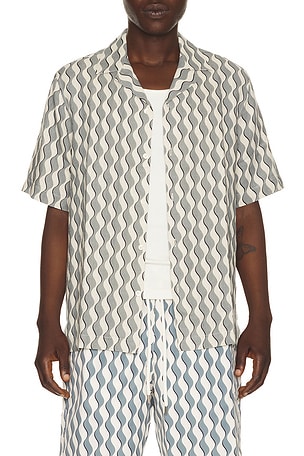 Frescobol Carioca Roberto Linen Shirt in Blue