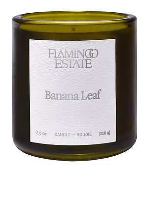 Flamingo Estate Banana Leaf Candle in Green