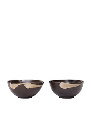 Ferm Living Koyo Bowls Set Of 2 in Brown