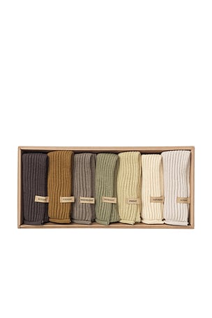 Ferm Living Day Cloths Set Of 7 in Brown, Grey