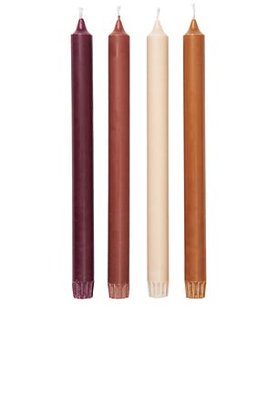 Ferm Living Pure Candles Set Of 4 in Rust