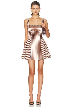 Cult Gaia Banks Dress in Brown,White