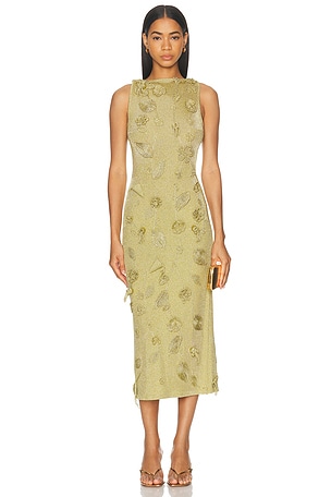 Cult Gaia Kivu Dress in Metallic Gold