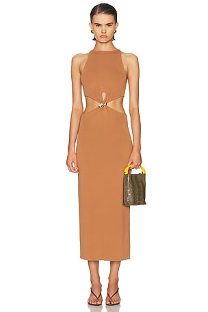 helsa the heavy crepe cut out dress Helsa - The Heavy Crepe Cut Out Dress