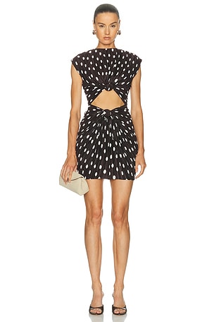 giulia mini dress in black & cream dot LPA Giulia Maxi Dress in Black And Cream