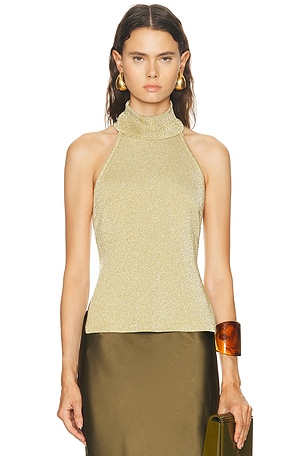 Cult Gaia Wake Top in Metallic Gold