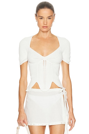 Cult Gaia Eliza Top in Ivory