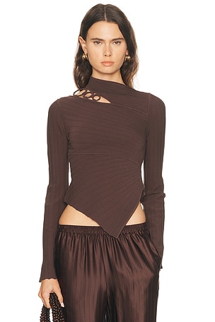 Cult Gaia Tayla Top in Chocolate