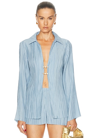 Cult Gaia Clarabelle Top in Baby Blue
