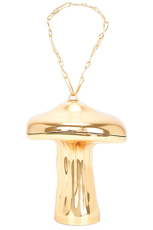 Cult Gaia Fungo Clutch in Metallic Gold