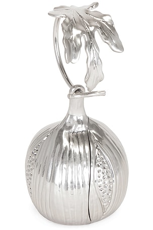 Cult Gaia Fico Pomegranate Wristlet Bag in Metallic Silver