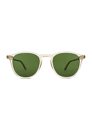 Garrett Leight Hampton Sun in Champagne & Pure Green in White