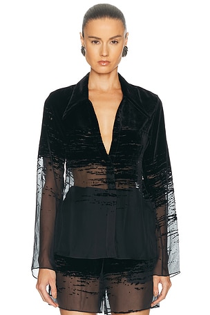 Grace Ling Glitch Shirt in Black