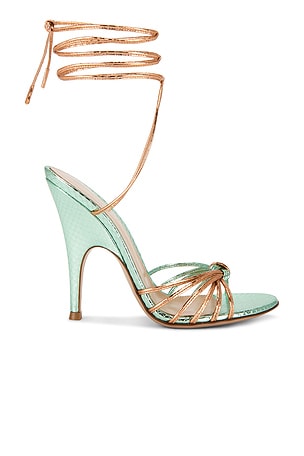 Gianvito Rossi Strappy Sandal in Metallic Coppper,Teal