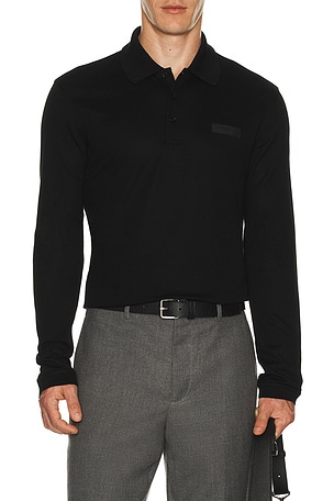 Givenchy Long Sleeve Polo Regular Fit in Black