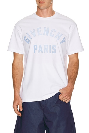 Givenchy Paris Applique Ribbon Regular Fit T-Shirt in White