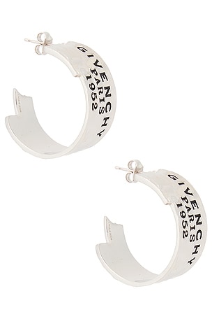 Givenchy Hoop Earrings in Metallic Silver