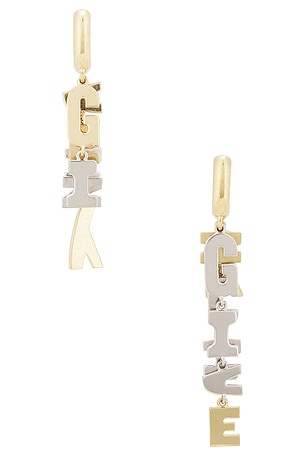 Givenchy Logo Earrings in Metallic Gold