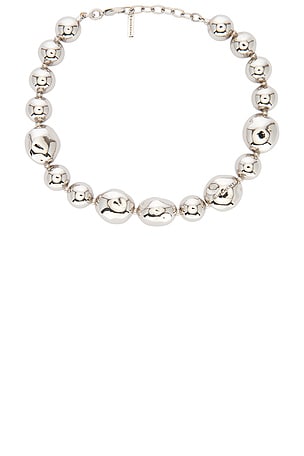 Givenchy Sculpted Gem Single Necklace in Metallic Silver