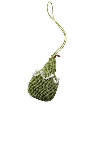 Gohar World Pear Crochet Bag Charm in Green