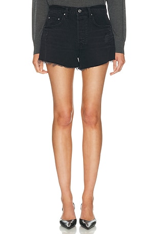 GRLFRND Charlie Low Rise Baggy Cut Off in Black