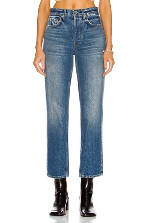 GRLFRND Cassidy High Rise Straight in Denim-Medium