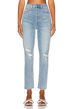GRLFRND Piper Super High Rise Slim Jeans in Denim-Light