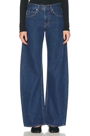 GRLFRND Rory Short Rise Baggy in Navy