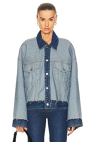 GRLFRND Christi Oversized Reversible Denim Jacket in Inside Out | FWRD