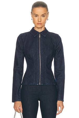 GRLFRND Danielle Bustier Jacket in Blue