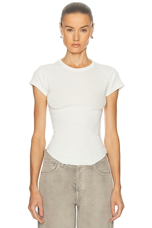 GRLFRND Scoop Hem Baby Tee in Ivory