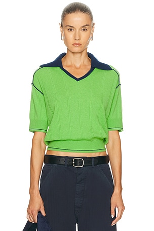 Guest In Residence Pele Polo Top in Green