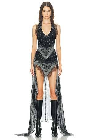 HAELO Split Bandana Dress in Black