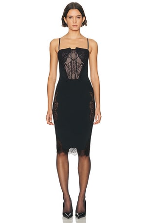 HAELO Collage Corset Dress in Black