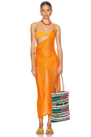 HAIGHT. Luna Knit Dress in Orange