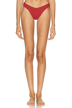 HAIGHT. Leila Ribbed Bikini Bottom in Rust